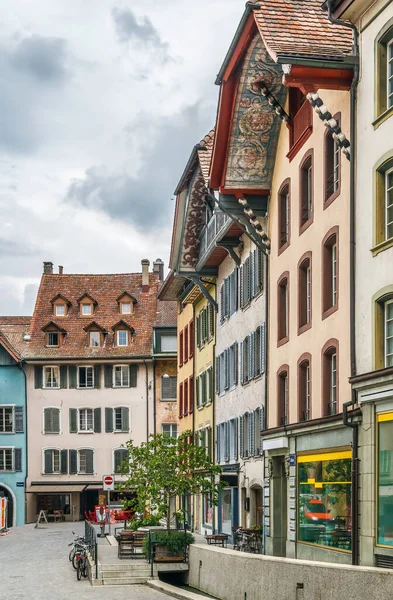 Ulice Historickými Domy Starém Městě Aarau Švýcarsko — Stock fotografie