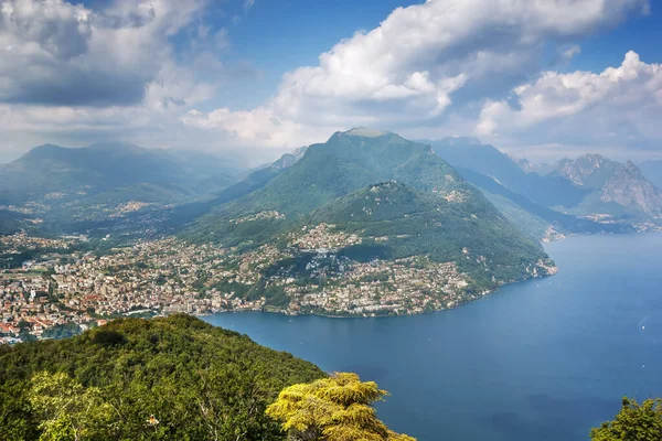 Vue Sur Montagne Monte Bre Lac Lugano Depuis Monte San — Photo