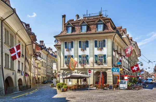 Ulice Historickými Domy Centru Bernu Švýcarsko — Stock fotografie