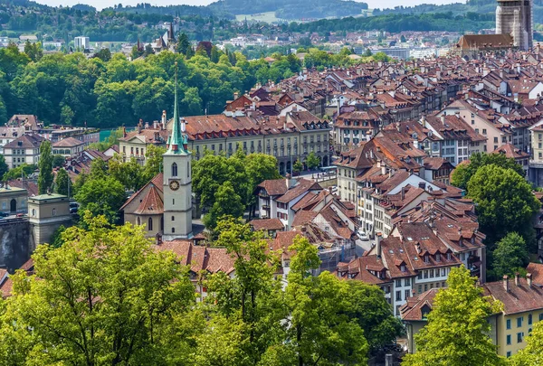 スイス ローズガーデンの丘からベルン旧市街の空中ビュー — ストック写真