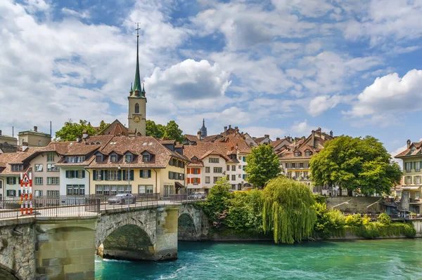 Veduta Della Città Vecchia Berna Ponte Sul Fiume Aare Svizzera — Foto Stock