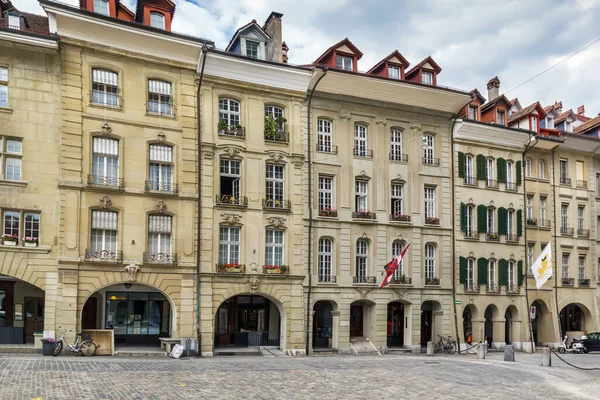 Calle Con Casas Históricas Berna Centro Suiza — Foto de Stock