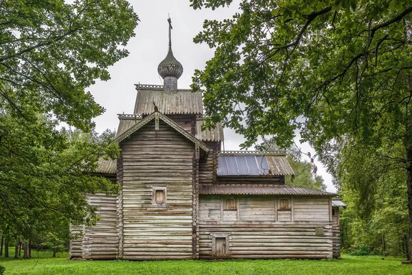 Kościół Weoden Muzeum Rosyjskiej Architektury Drewnianej Vitoslavlitsy Koło Veliky Novgorod — Zdjęcie stockowe