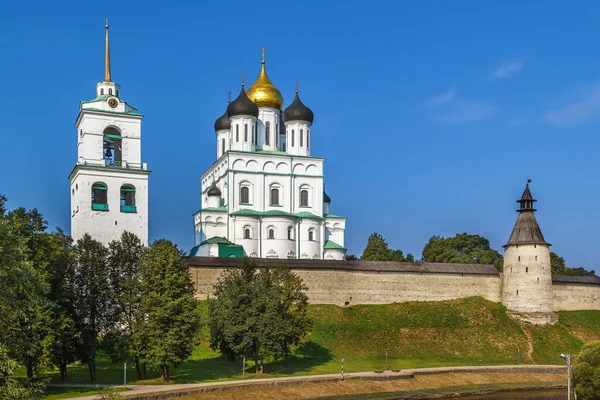 Veduta Del Crom Del Cremlino Pskov Con Cattedrale Della Trinità — Foto Stock