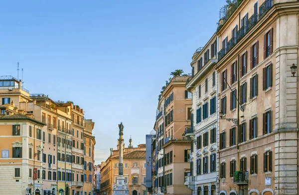 Piazza Spagna Spanya Meydanı Meryem Ana Nın Sütunuyla Roma Talya — Stok fotoğraf