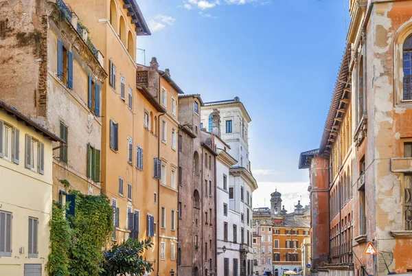Οδός Ιστορικά Σπίτια Στην Παλιά Πόλη Της Ρώμης Ιταλία — Φωτογραφία Αρχείου