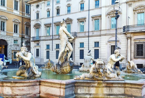 Fontana Del Moro Moor Fountain Fountain Located Southern End Piazza — Stock Photo, Image