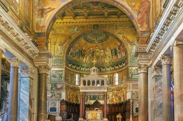 Trastevere Deki Meryem Ana Bazilikası Talya Nın Roma Kentinin Eski — Stok fotoğraf