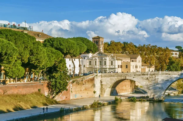 ポンス セスティウス Pons Cestius セスティウス橋 イタリアのローマにあるローマ時代の石造りの橋 — ストック写真