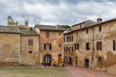 San Gimignano, İtalya 'nın tarihi merkezinde.