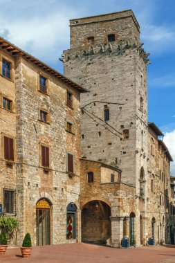 San Gimignano, İtalya 'nın tarihi merkezinde.