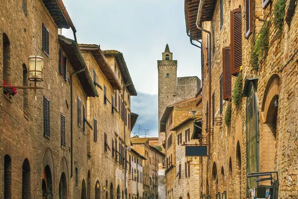 意大利San Gimignano历史中心的街道 — 图库照片