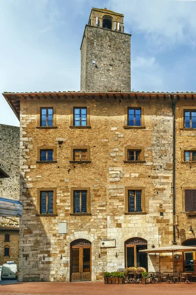 Ulica Historycznym Centrum San Gimignano Włochy — Zdjęcie stockowe
