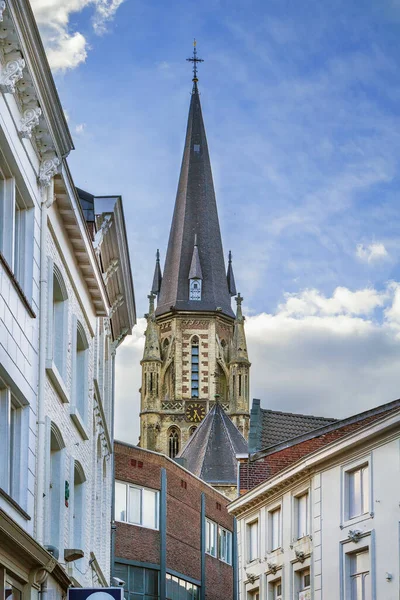 Turnul Cateral Petru Este Bazilica Gotica Din Centrul Orasului Sittard — Fotografie, imagine de stoc