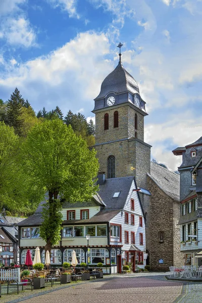 Kerk Markt Het Centrum Van Monschau Duitsland — Stockfoto
