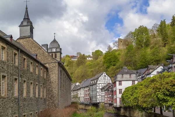 Historic Houses Rur River Monschau Germany — Stock Photo, Image