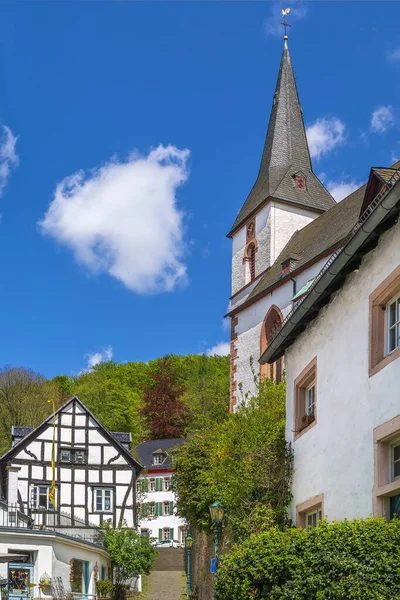 Vista Casas Igreja Blankenheim Centro Histórico Alemanha — Fotografia de Stock