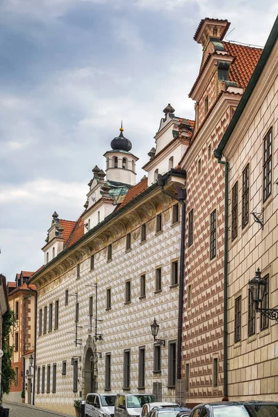 Cesky Krumlov Şehir Merkezinde Tarihi Evleri Olan Cadde Çek Cumhuriyeti — Stok fotoğraf