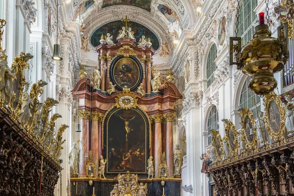 Waldsassens Basilika Antagandet Maria Och Johannes Evangelisten Församlingskyrkan Waldsassen Bayern — Stockfoto