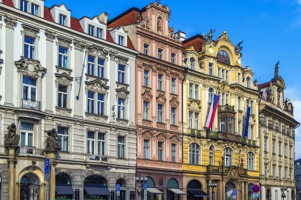 Çek Cumhuriyeti Prag Daki Eski Şehir Meydanı Ndaki Tarihi Evler — Stok fotoğraf