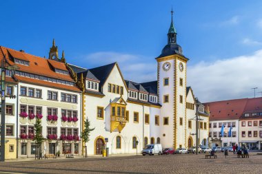 Freiberg town hall on main market square, Germany clipart