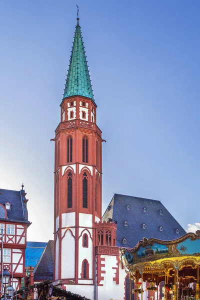 Antigua Iglesia San Nicolás Frankfurt Alemania Una Iglesia Luterana Medieval — Foto de Stock