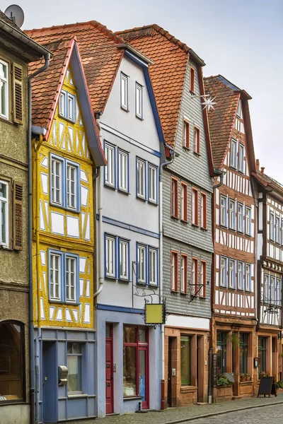 Calle Con Casa Histórica Entramado Madera Budingen Hesse Alemania —  Fotos de Stock