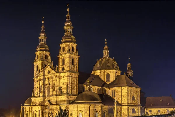 Fulda Catedral Cristo Salvador Noite Alemanha — Fotografia de Stock
