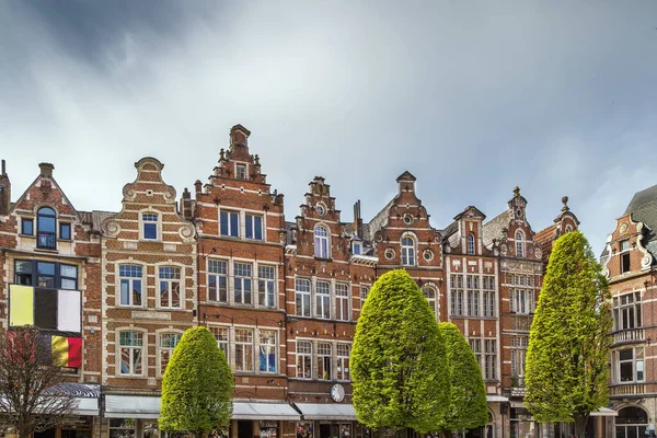 Gevel Van Historische Huizen Het Plein Van Leuven België — Stockfoto