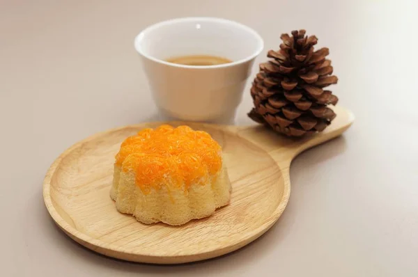 Gouden Dooier Threads Thaise Dessert Taart Foi Thong Cake — Stockfoto