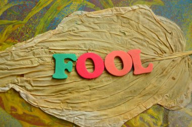 Word aptal bir renkli arka plan üzerinde