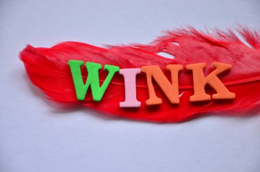 Renkli harflerden yapılmış kelime tüyü.