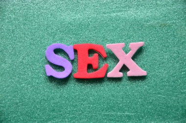 bir arka plan üzerinde kelime seks