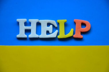 Soyut renkli arkaplan için yardım sözcüğü