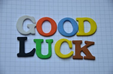 3D renkli harfli şans metni..