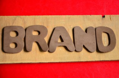 THE WORD BRAND ON   ABSTRACT BACKGROUND
