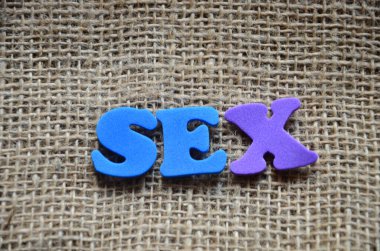 bir arka plan üzerinde kelime seks