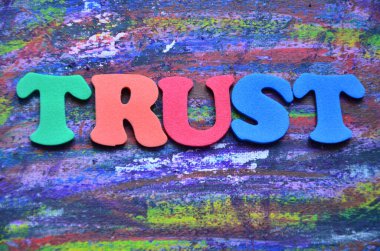 trust word on abstract colorful background