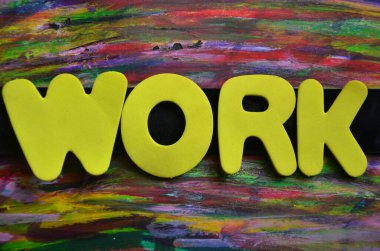 bir arka plan üzerinde kelime çalışması