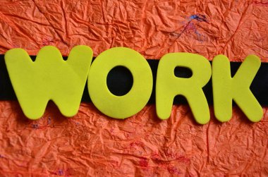 renkli bir arka plan üzerinde iş sözcük