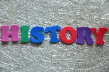 word history on a abstract colorful background