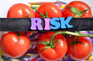Renkli arka plan üzerinde kelime Risk