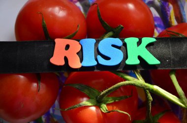Renkli arka plan üzerinde kelime Risk