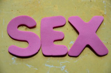 bir arka plan üzerinde kelime seks