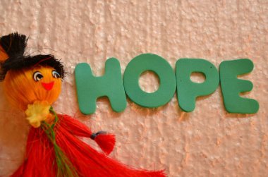 Renkli soyut arkaplanda kelime umudu