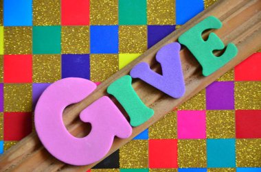 soyut renkli arkaplan üzerine kelime vermek