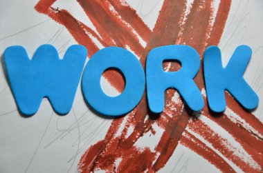 bir arka plan üzerinde kelime çalışması