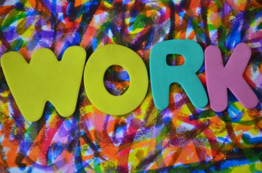 bir arka plan üzerinde kelime çalışması