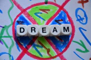 bir arka plan üzerinde kelime rüya