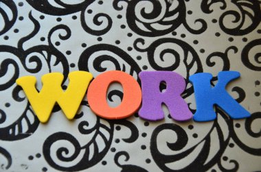 bir arka plan üzerinde kelime çalışması